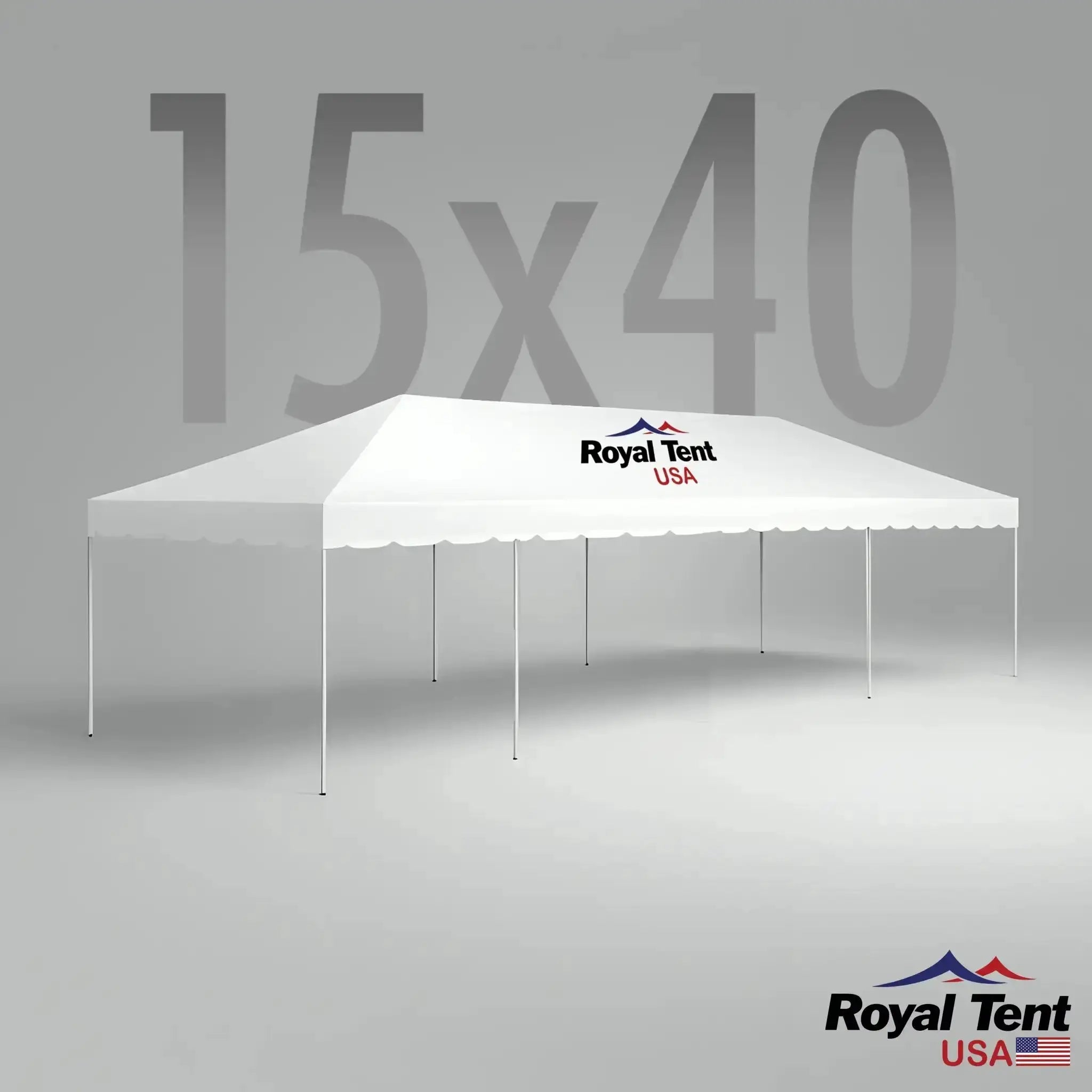 15' x 40' West Coast Frame Tent, 1 Piece Tent Top, Complete Royal Tent USA
