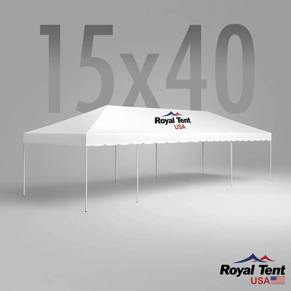 15' x 40' West Coast Frame Tent, 1 Piece Tent Top, Complete Royal Tent USA