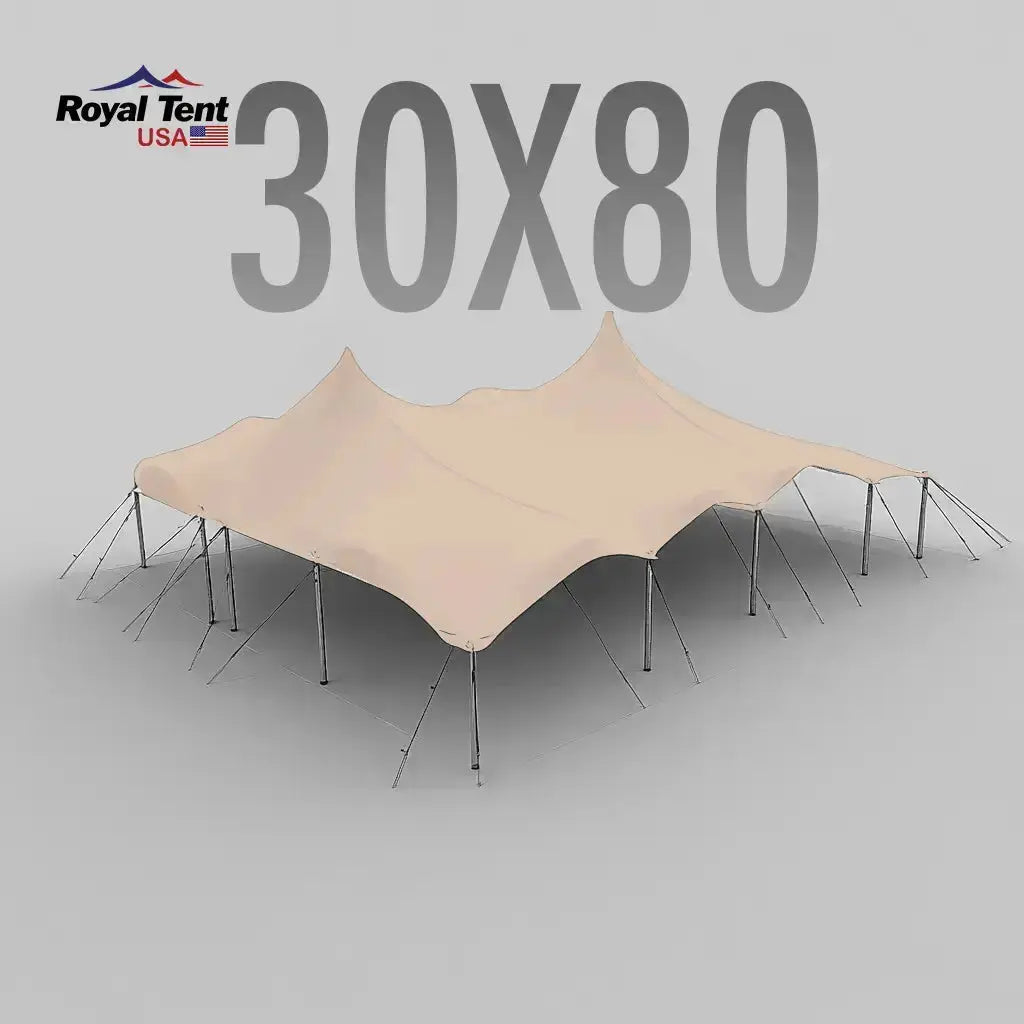 Stretch Tent 30x80ft (9x24m) Beige Royal Tent USA