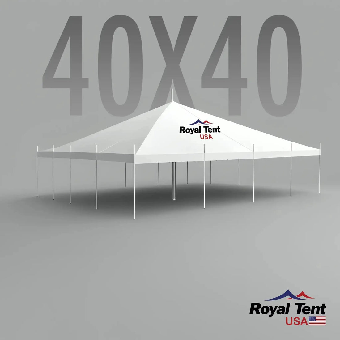 Classic Pole Tent 40x40ft (12x12m) Royal Tent USA